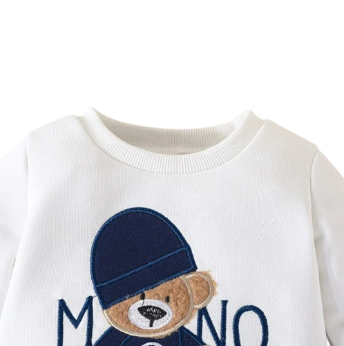 The Riley - Terno Bear Long Sleeve Tee & Navy Pants