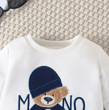 The Riley - Terno Bear Long Sleeve Tee & Navy Pants