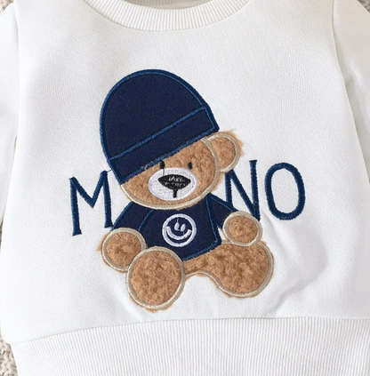 The Riley - Terno Bear Long Sleeve Tee & Navy Pants