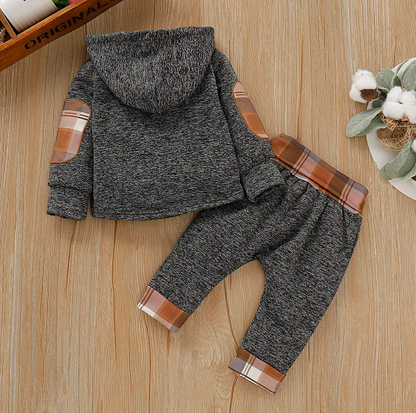 The Darian - Baby Cute Stitching Hooded Sweatshirt & Pants Set