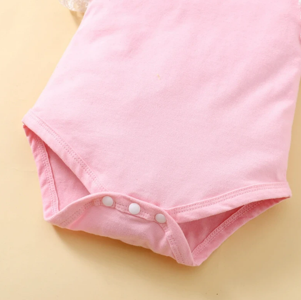 The Rose - Baby Pink Solid Colour Tops + Floral Skirt + Headband