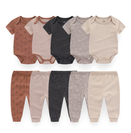 The Wyatt - Shades of Brown Unisex Rompers + Pants