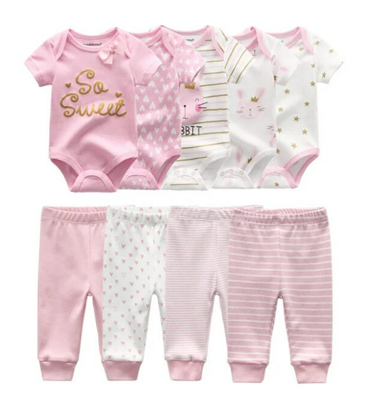 The Wyatt - Pink So Sweet 2 Unisex Rompers + Pants