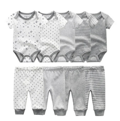 The Wyatt - Shades of Gray Unisex Rompers + Pants