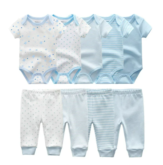 The Wyatt - Shades of Blue Unisex Rompers + Pants