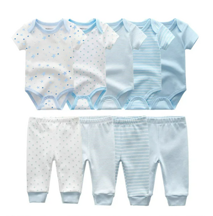 The Wyatt - Shades of Blue Unisex Rompers + Pants