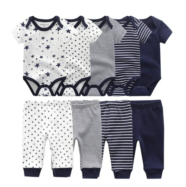 The Wyatt - Blue Stars Unisex Rompers + Pants