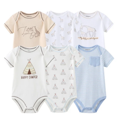 The Yen - 6pcs Unisex Romper/ Onesies - Happy Camper Set