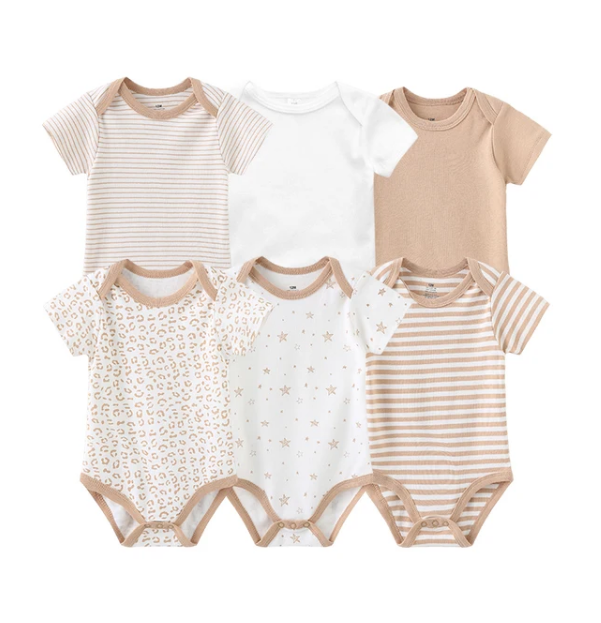 The Yen - 6pcs Unisex Romper/ Onesies - Shades of Brown Set