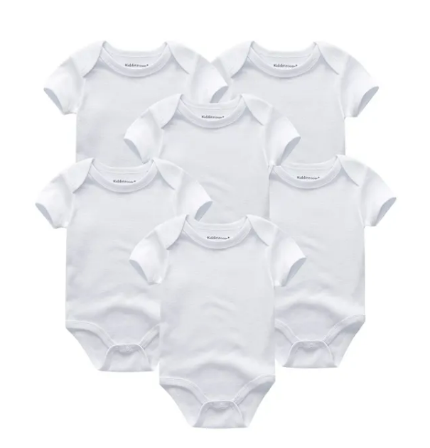 The Yen - 6pcs Unisex Romper/ Onesies - Plain White Set