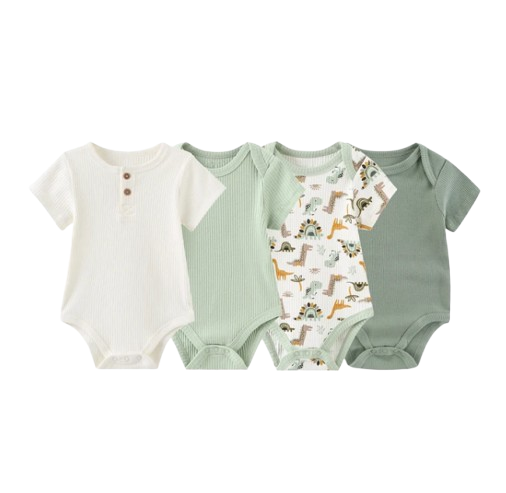 The Avery - 4pcs Unisex Rompers/ Onesies - Green Set