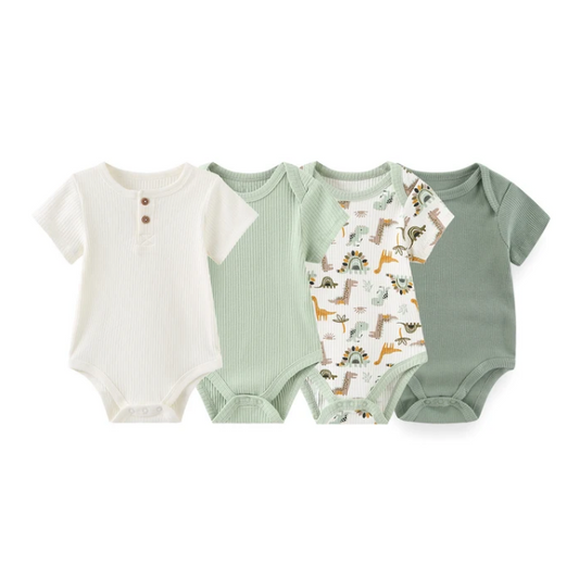 The Avery - 4pcs Unisex Rompers/ Onesies - Green Set