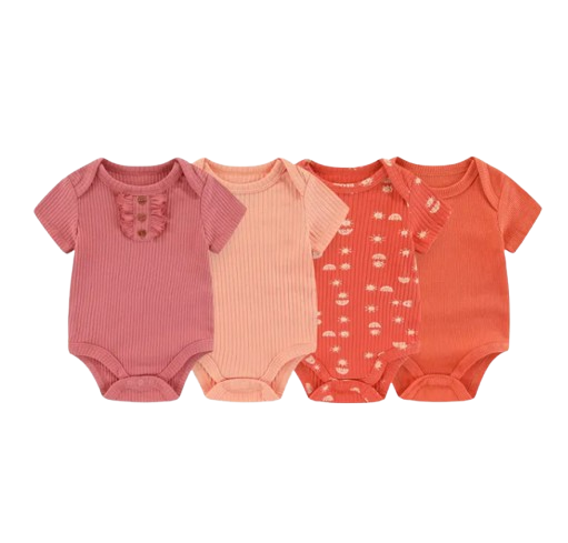 The Avery - 4pcs Unisex Rompers/ Onesies - Red Set