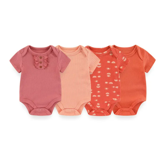 The Avery - 4pcs Unisex Rompers/ Onesies - Red Set