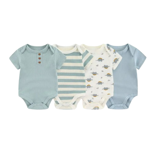 The Avery - 4pcs Unisex Rompers/ Onesies -Light Blue Set