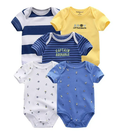 The Zena - 5pcs Unisex Cotton Rompers - Captain Adorable Set