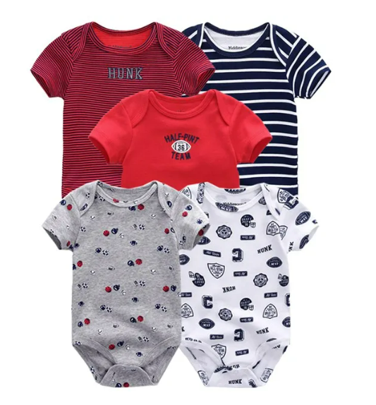 The Zena - 5pcs Unisex Cotton Rompers - Hunk Set