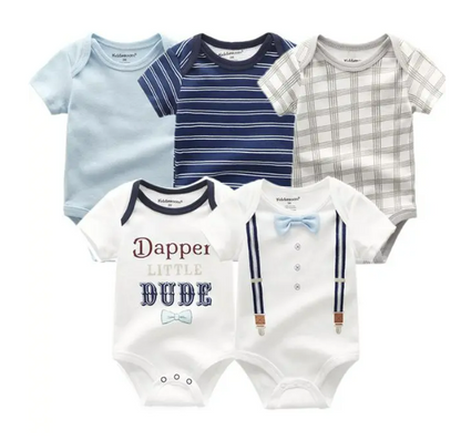 The Zena - 5pcs Unisex Cotton Rompers - Dapper Little Dude Set