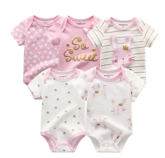 The Zena - 5pcs Unisex Cotton Rompers - So Sweet Set