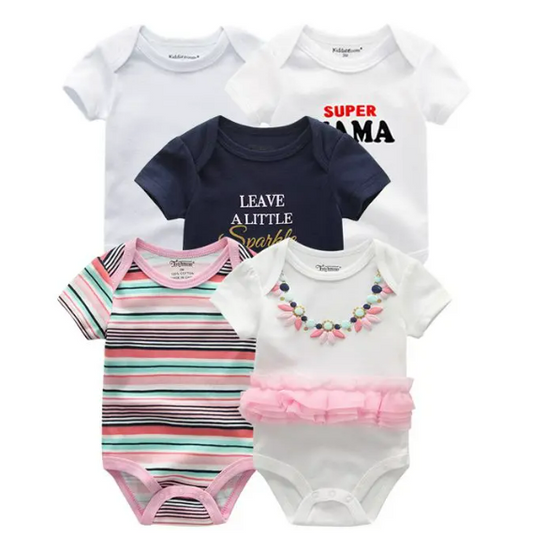 The Zena  - 5pcs Unisex Cotton Rompers - Leave A Little Sparkle Set