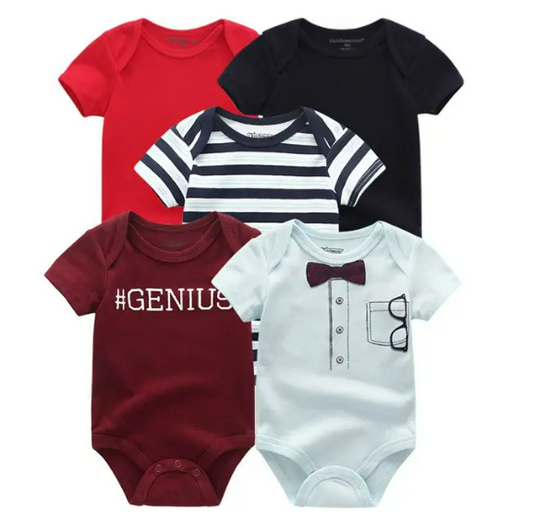 The Zena - 5pcs Unisex Cotton Rompers - Genius Set