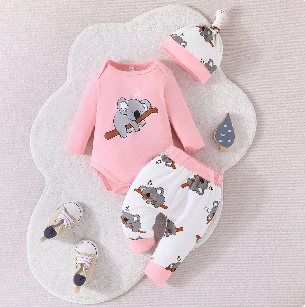 The Lane - 2pcs Koala Print Romper