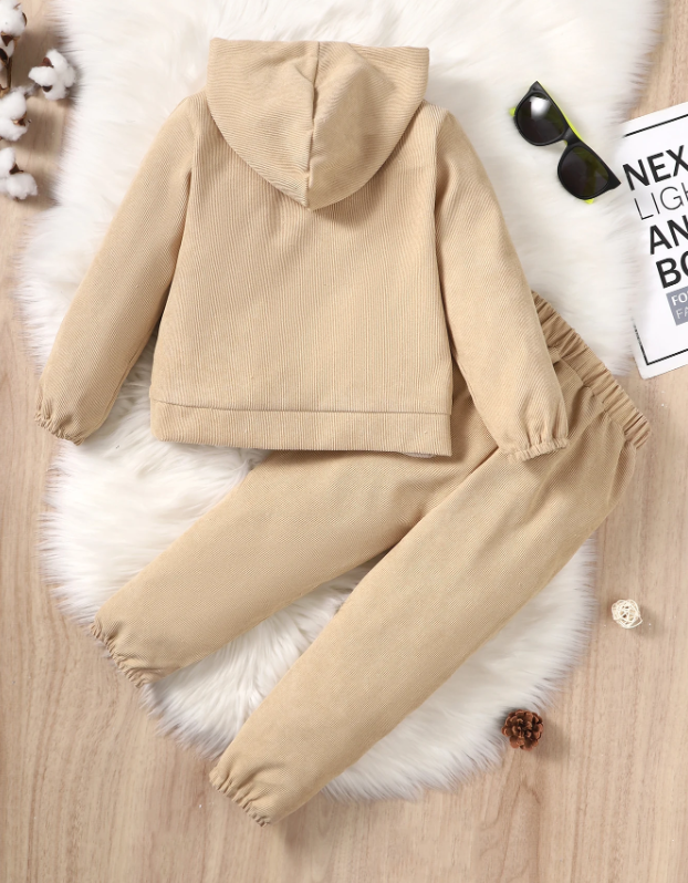 The Kaizen - 2pcs Baby Boy Brown Long Sleeve Hooded Suit