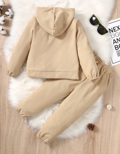 The Kaizen - 2pcs Baby Boy Brown Long Sleeve Hooded Suit