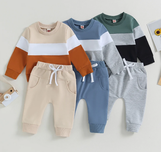 The Soren - Baby Contrast Sweatshirt Trouser Set