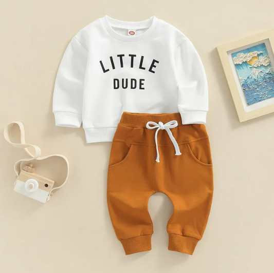 The Sebastian - Baby Boy Letter Long Sleeve + Pants