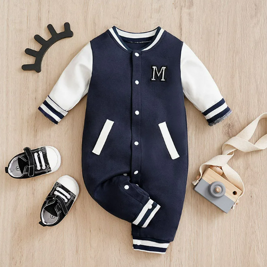 The Kingston - Baby Boy Navy Blue Baseball Suit