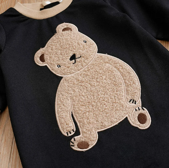 The Sawyer - Unisex Baby Cute Cartoon Teddy Bear Embroidered Bodysuit