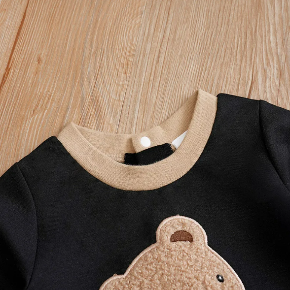 The Sawyer - Unisex Baby Cute Cartoon Teddy Bear Embroidered Bodysuit