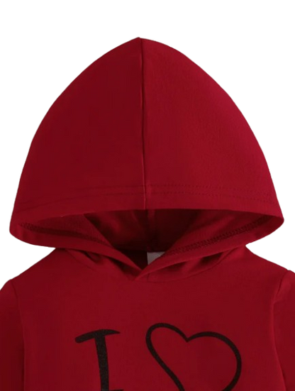 The Alora - Unisex I Love Papa Print Long Sleeve Hoodie + Pants