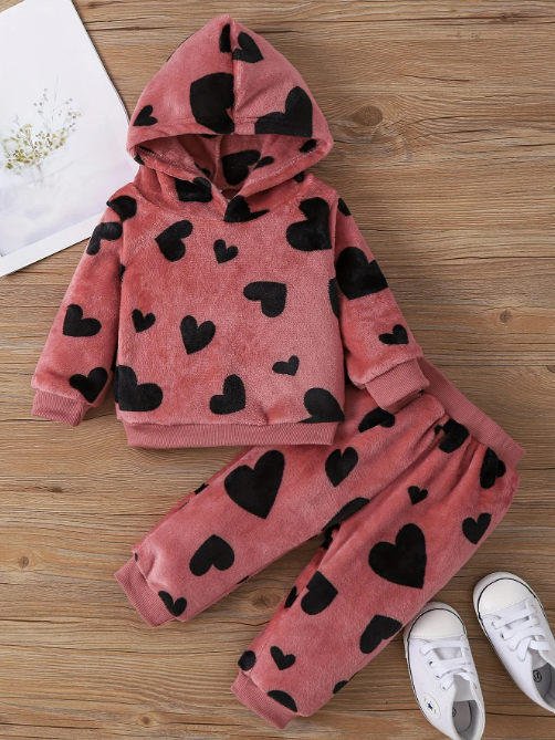 The Lilith - Baby Girl Pink Hooded Trouser + Pants