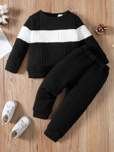 The Adriel - Baby Boy Colour Block Hoodie + Pants