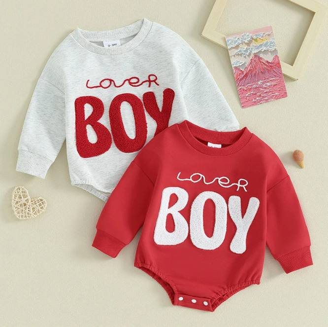 The Brayden - Baby Boy Lover Print Romper