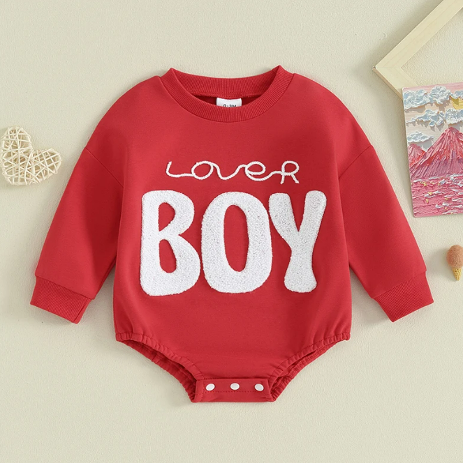 The Brayden - Baby Boy Lover Print Romper