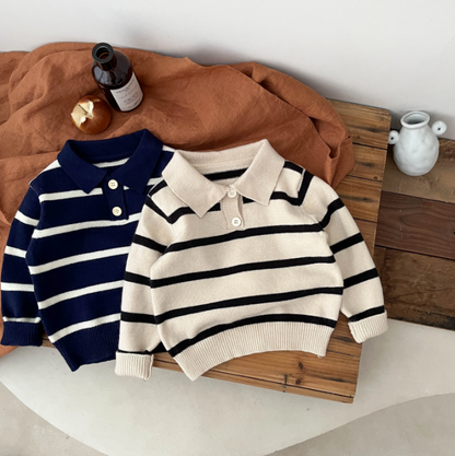 The Blakely - Baby Girl Stripe Snapback Long Sleeve Tops