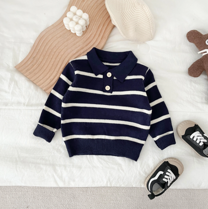 The Blakely - Baby Girl Stripe Snapback Long Sleeve Tops