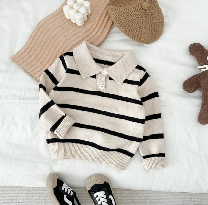 The Blakely - Baby Girl Stripe Snapback Long Sleeve Tops