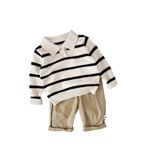 The Blakely - Baby Girl Stripe Snapback Long Sleeve Tops