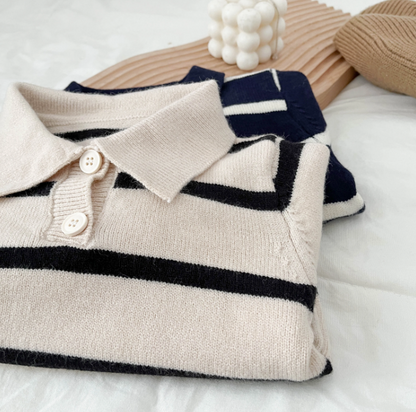 The Blakely - Baby Girl Stripe Snapback Long Sleeve Tops