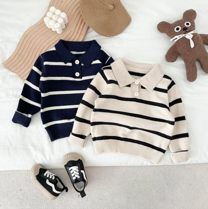 The Blakely - Baby Girl Stripe Snapback Long Sleeve Tops