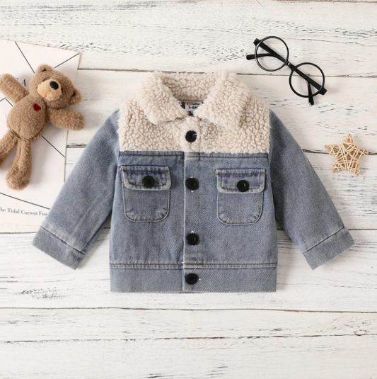 The Owen - Baby Unisex Casual Fleece Denim Jacket