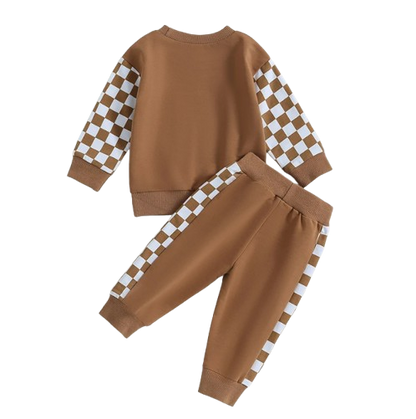 The Austin - Baby Boy Checkerboard  Sweatshirt + Pants