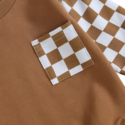 The Austin - Baby Boy Checkerboard  Sweatshirt + Pants