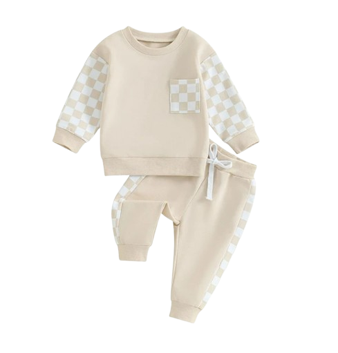 The Austin - Baby Boy Checkerboard  Sweatshirt + Pants