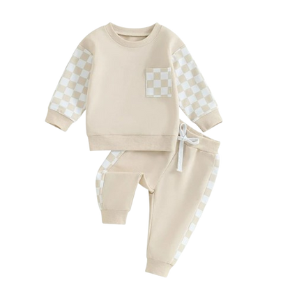 The Austin - Baby Boy Checkerboard  Sweatshirt + Pants