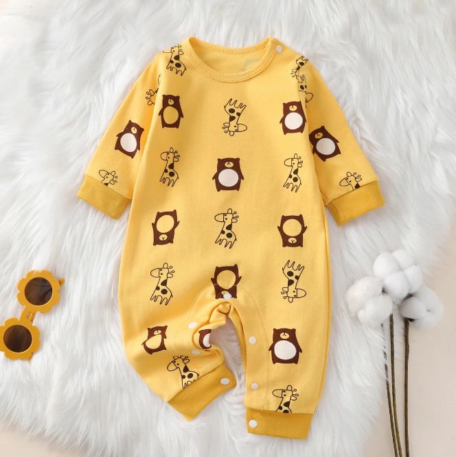 The Axel - Baby Unisex Cute Animal Print Crawling Outfit